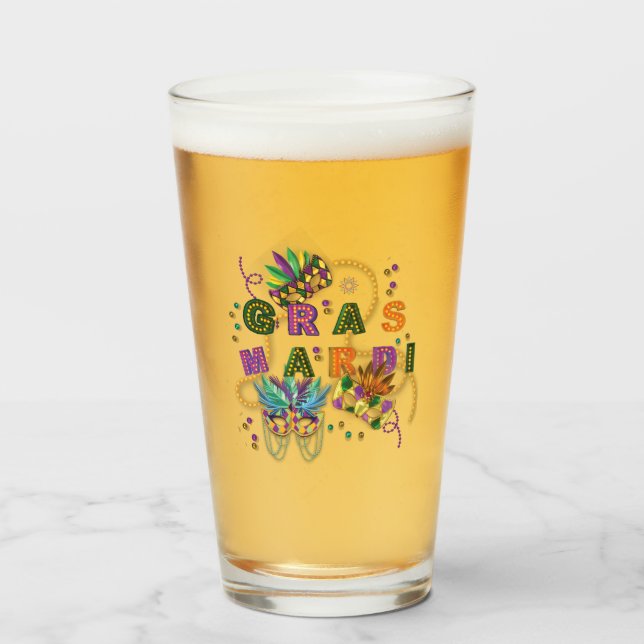 Modern Mardi Gras Glass (Front Filled)