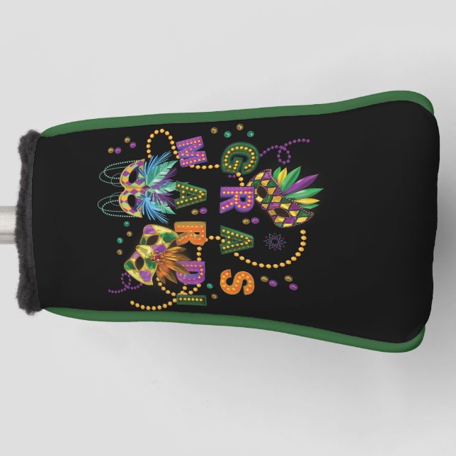 Modern Mardi Gras Golf Head Cover (Front)