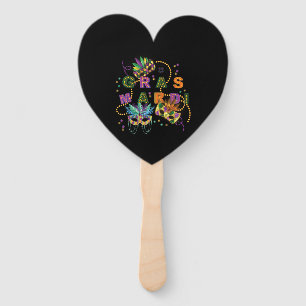 Modern Mardi Gras Hand Fan
