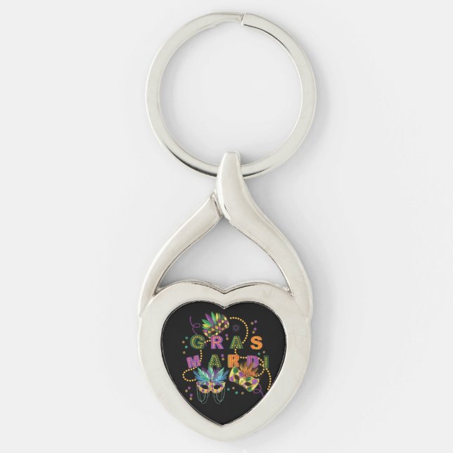 Modern Mardi Gras Key Ring (Front)