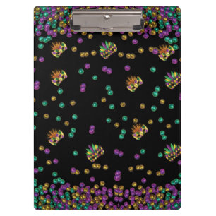 Modern Mardi Gras Pattern Clipboard