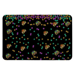 Modern Mardi Gras Pattern Magnet