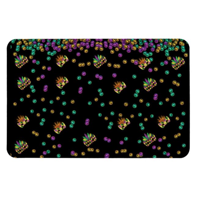 Modern Mardi Gras Pattern Magnet (Horizontal)