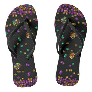 Modern Mardi Gras Pattern Thongs