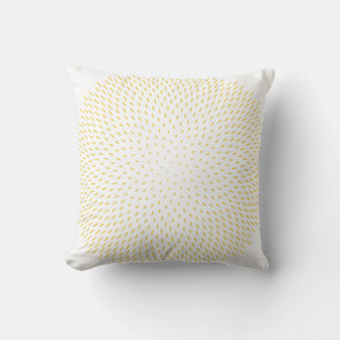 Modern Marigold Yellow Sunburst Dash Abstract Geom Cushion