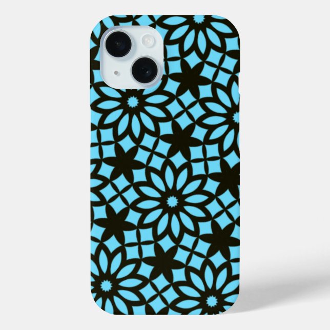 Modern Marine Blue Black Pattern Case-Mate iPhone Case (Back)