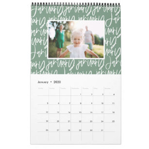 Modern marker pen photo script calendar