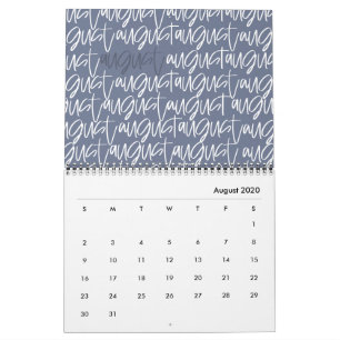 Modern marker pen script calendar