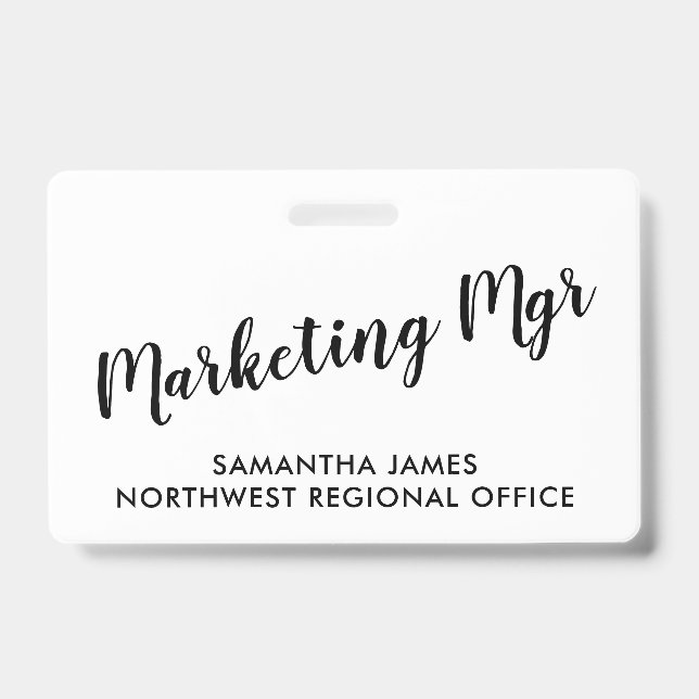 Modern Marketing Manager ID Badge (Front)