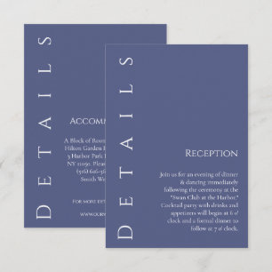 Modern Marlin Blue and White-Wedding Details- Enclosure Card