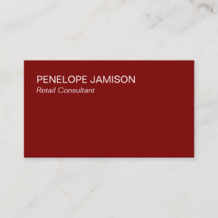 Modern Maroon and White  Business Card