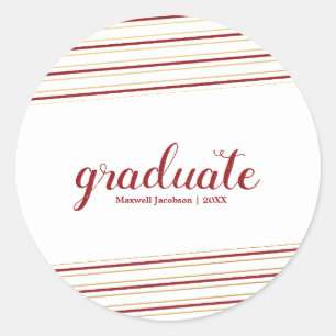 Modern Maroon & Gold Graduate Custom Stickers