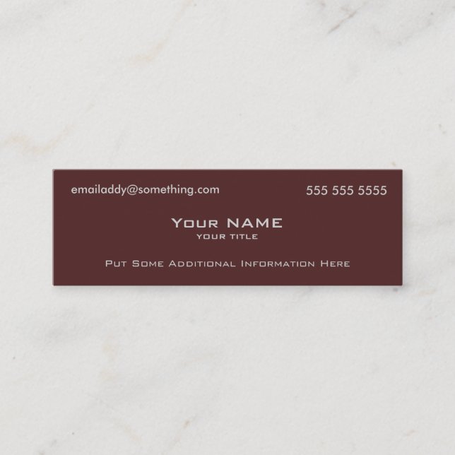 Modern Maroon Mini Business Card (Front)