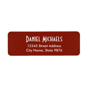 Modern -Maroon Red- Return Address Label