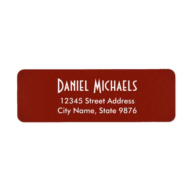 Modern -Maroon Red- Return Address Label (Front)