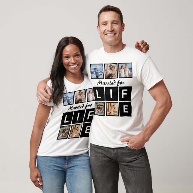 Modern Married for Life 5 Photo Collage T-Shirt (Unisex)