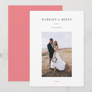 Modern Married & Merry Photo Holiday Card