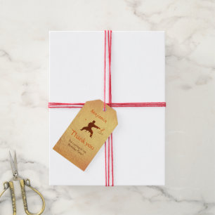 Modern Martial Arts Karate Kids Birthday Thank You Gift Tags