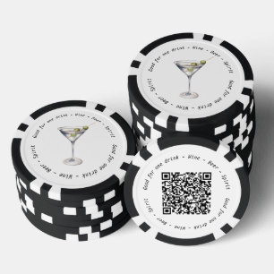 Modern Martini Business Event Drink Voucher Poker Chips