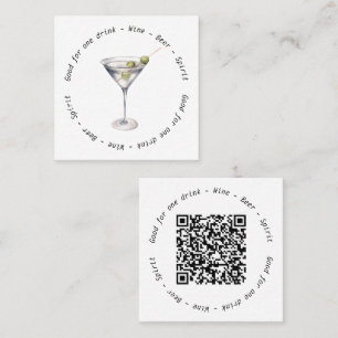 Modern Martini Business Event Drink Voucher Square Business Card