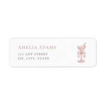 Modern Martini Girl Baby Shower Return Address
