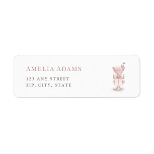 Modern Martini Girl Baby Shower Return Address Label
