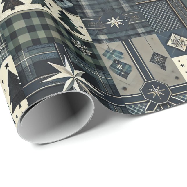 Modern Masculine Christmas Wrapping Paper (Roll Corner)