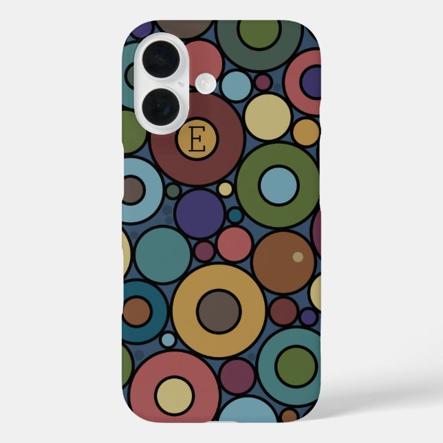 Modern Masculine Earthtone Circles Case-Mate iPhone Case (Back)