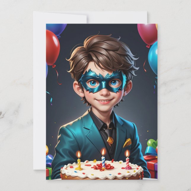 modern masquerade sweet 16 invitations (Front)