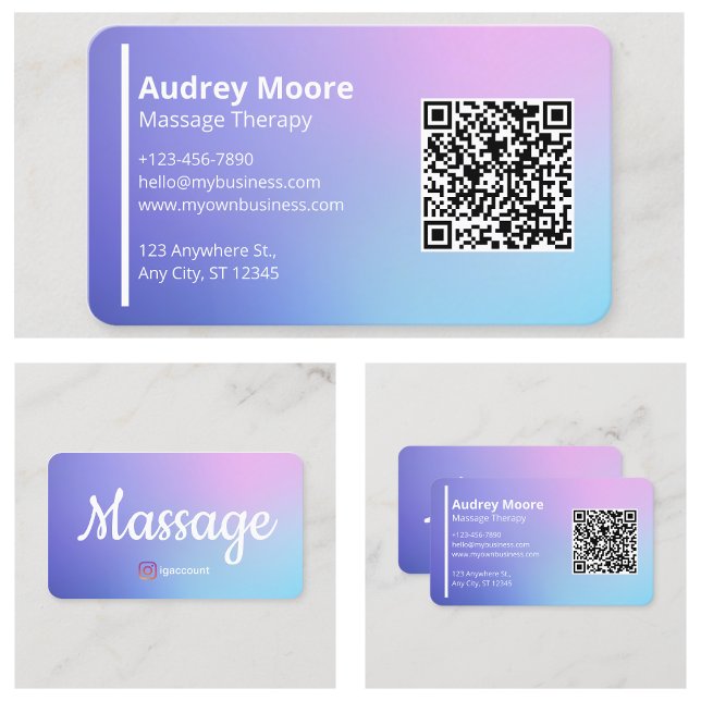 Modern Massage Therapist Holistic Wellness Business Card (Modern Massage Therapist Holistic Wellness Business Card
)