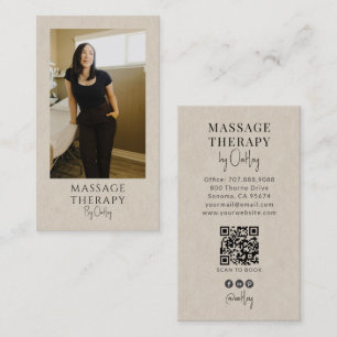 Modern Massage Therapist Light Grey Business Card
