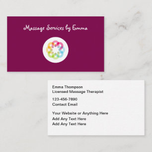 Modern Massage Therapist Logo Business Cards
