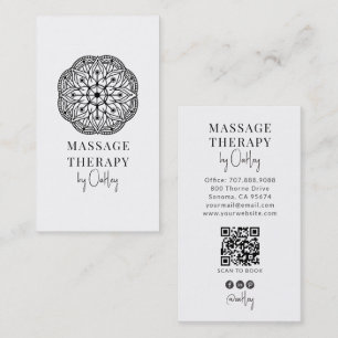 Modern Massage Therapist Mandala Business Card