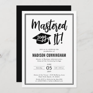 Modern Mastered It Master's Degree Graduation  Invitation