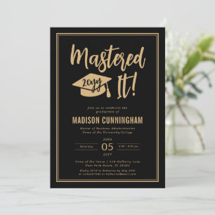 Modern Mastered It Master's Degree Graduation Invitation
