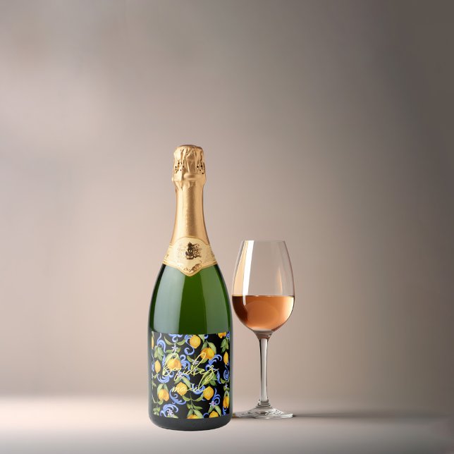 Modern Matching Bridesmaid Bach Party | Inverse Sparkling Wine Label (Creator Uploaded)