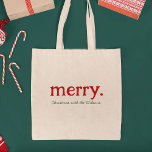 Modern Matching Family Minimalist Merry Christmas Tote Bag<br><div class="desc">Deck the halls in style with our Matching Family Christmas Tote! 🎄 Add custom text for a personal touch. Merry and minimalist magic! 🎅 #MatchingFamilyTote #ChristmasCheer</div>