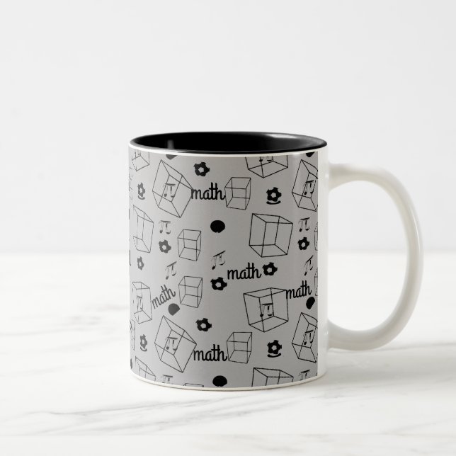 Modern Math Science Abstract Pattern Two-Tone Coffee Mug (Right)