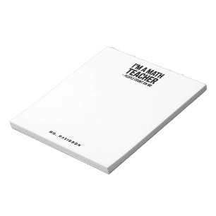 Modern Math Teacher Funny Saying Notepad