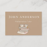 Modern Mathematics Tutor Teacher Books Glasses Fun Business Card<br><div class="desc">These elegant classy business cards would be perfect for mathematics teacher or tutor. Easily add your own details by clicking on the "customise this template" option. If you have any design related questions/requests,  please do not hesitate to contact us.</div>