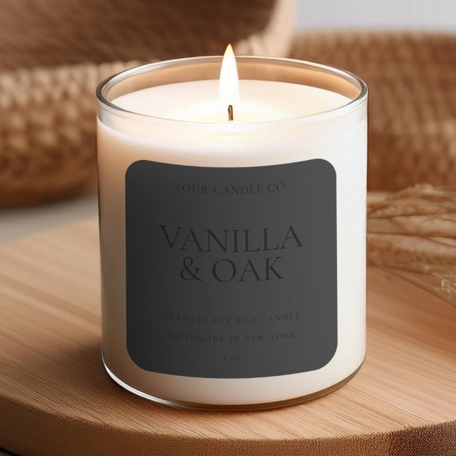 Modern Matte Black Minimal Candle Label (Creator Uploaded)