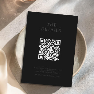 Modern Matte Black Minimal Wedding Enclosure Card