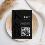 Modern Matte Black Monogram Minimalist Wedding RSVP Card<br><div class="desc">Create your own personalised wedding RSVP cards featuring modern monogram typography and minimalist graphic design in matte black colour.</div>