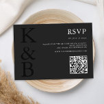 Modern Matte Black Monogram Minimalist Wedding RSVP Card<br><div class="desc">Create your own personalised wedding RSVP cards featuring modern monogram typography and minimalist graphic design in matte black colour.</div>