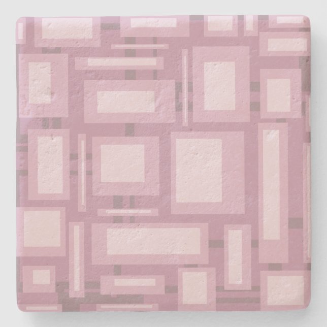 Modern Mauve Abstract Stone Coaster (Front)