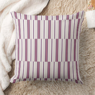 Modern Mauve and Plum Stripe Cushion