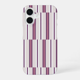 Modern Mauve and Plum Stripe iPhone 16 Case