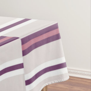 Modern Mauve and Plum Stripe Tablecloth