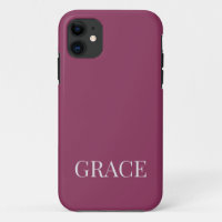 Modern Mauve Berry Personalized Name Custom