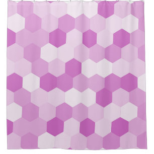 Modern Mauve Hexagonal Geometric Pattern Shower Curtain